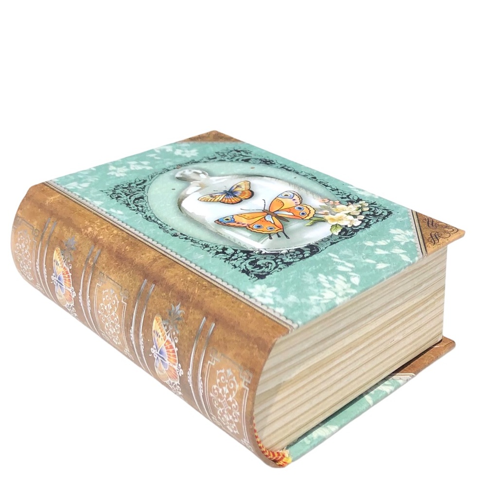 Punch Studio Small Butterfly Dome Book Box with Green Tea Soap (67363)
